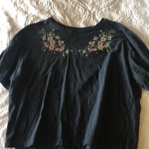 Blue Floral Print Tee